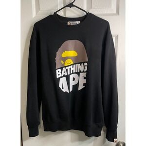 BAPE A Bathing Ape College Crewneck Black Size L  NWOT